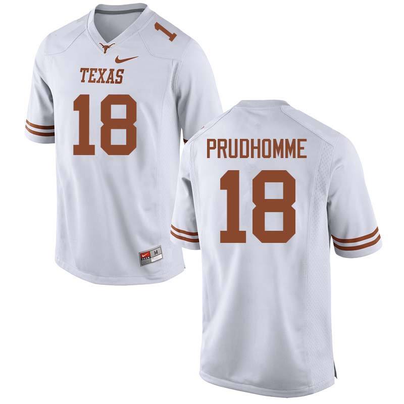 Men #18 Tremayne Prudhomme Texas Longhorns College Football Jerseys Sale-White - Click Image to Close